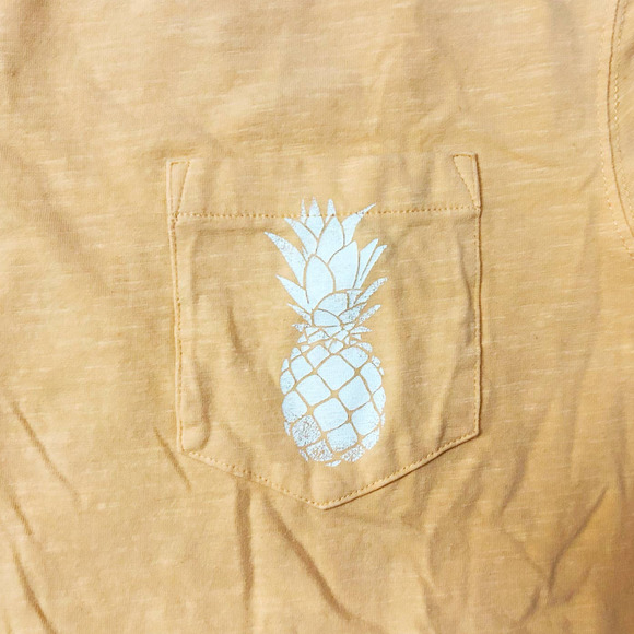 Tailor Vintage Orange Pineapple Printed T-Shirt Mens Size S - Picture 3 of 5